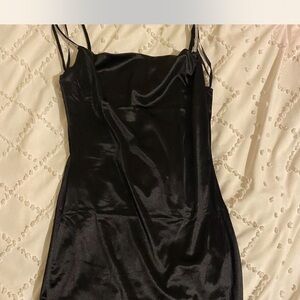 Elegant Black Satin Dress